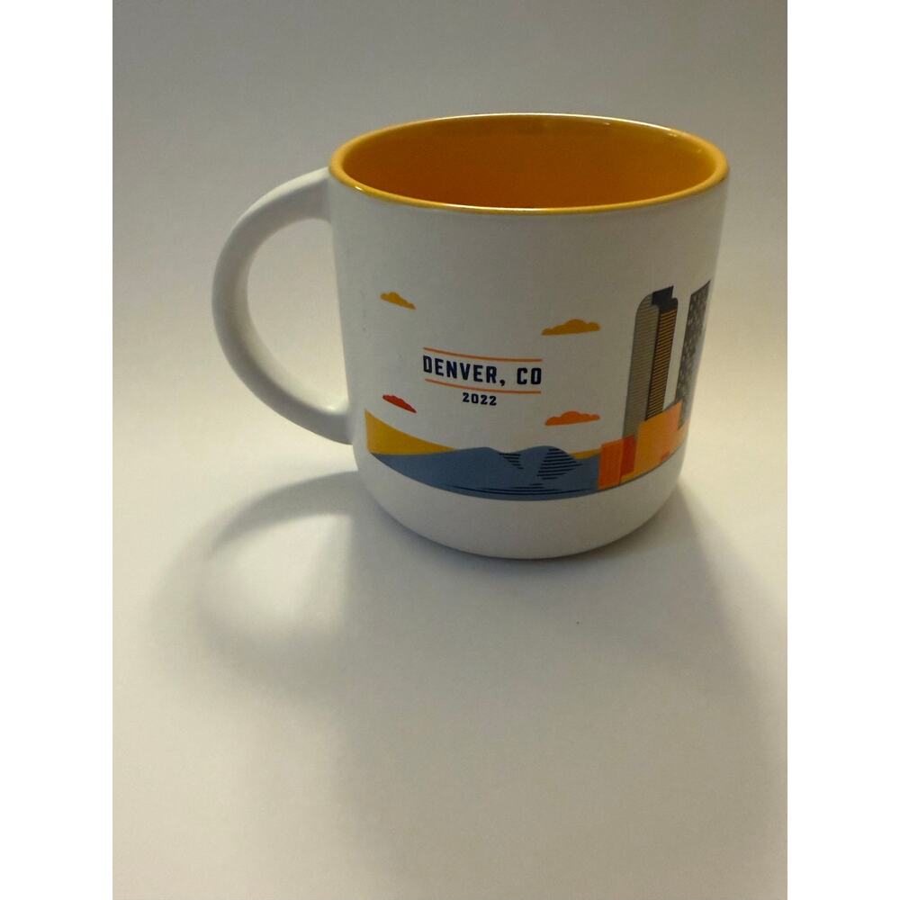 Denver, CO 2022 Ceramic Mug White & Yellow Interior Unbranded / Starbucks-Style